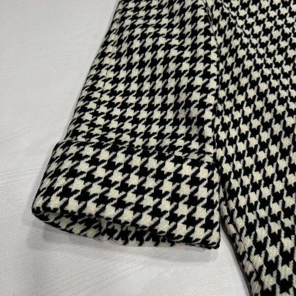 Darling Womens Karmen Black White Houndstooth Swing Jacket Double Collar Med - Picture 9 of 16